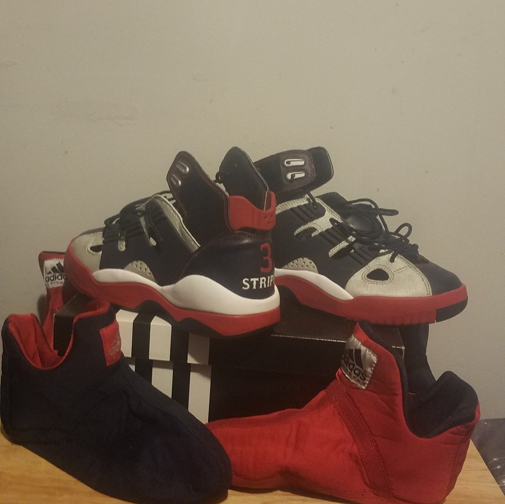 adidas equipment blue silver and red